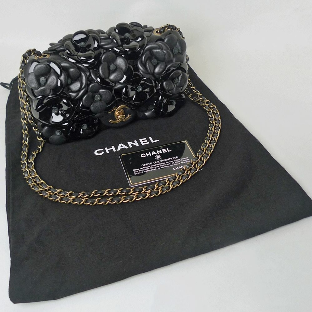 The CHANEL Camellia Black Leather Flap Bag - Picture 10 of 10